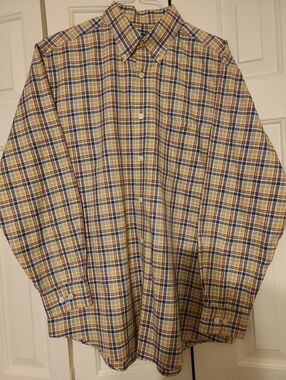 Orvis L Men's Yellow Plaid Button-Down Shirt. Retirement Sale!!